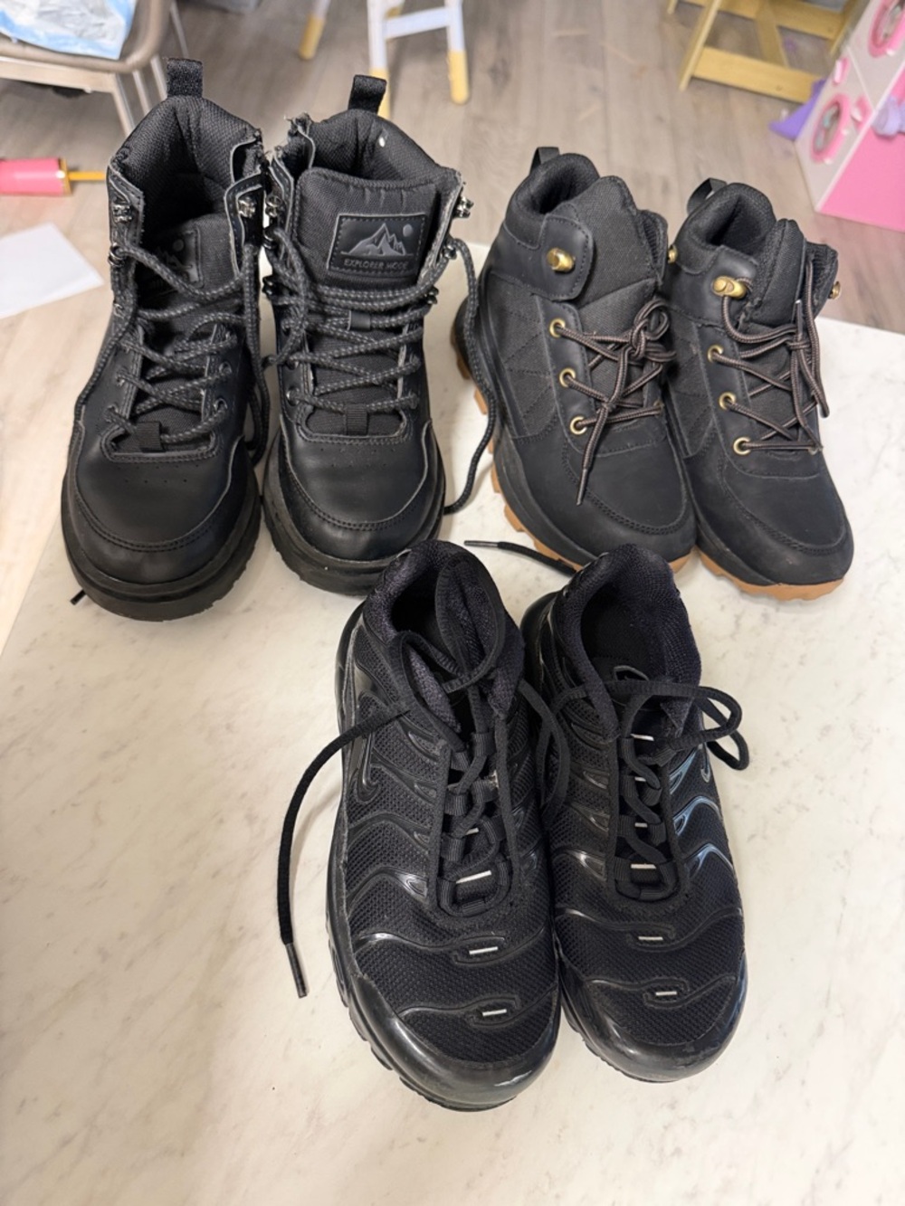 Black Casual & Hiking Shoe Bundle - 3 Pairs